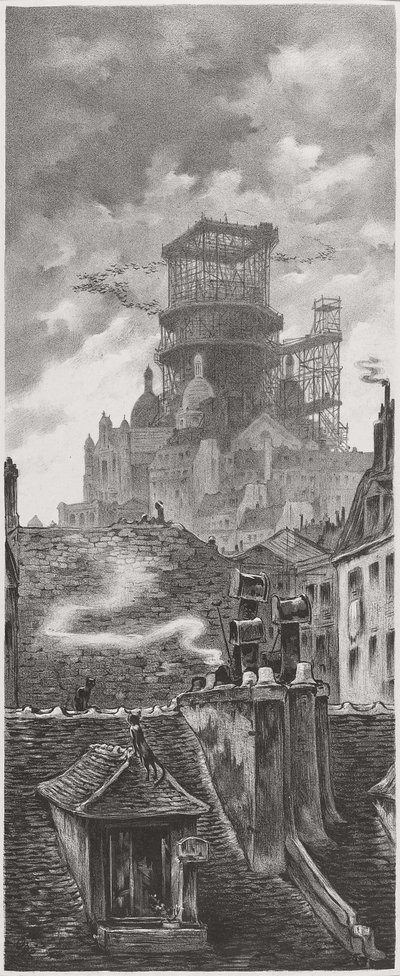 Der Bau des Sacré-Cœur, ca. 1910 von Eugene Oge